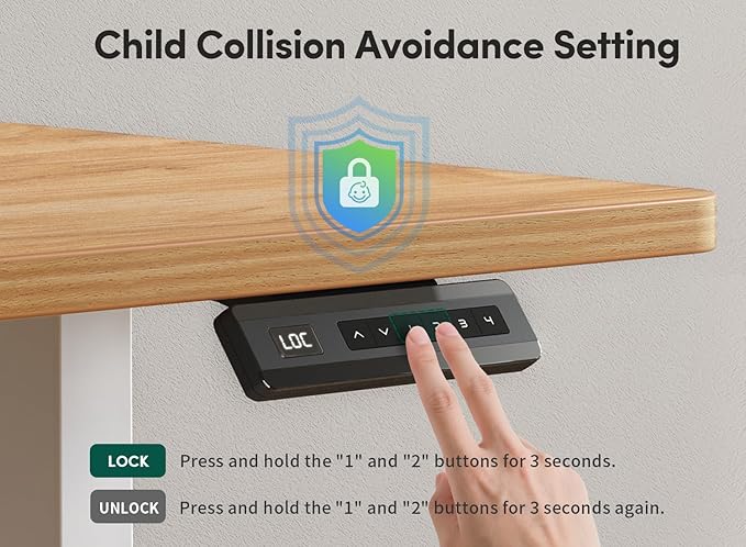 FEZIBO 48 x 24 Inch Height Adjustable Electric Standing Desk with Double Drawer, Computer Desk, Home Office Stand Up Table with 4 Height-Adjustable Feets & 2 Hooks, Light Rustic