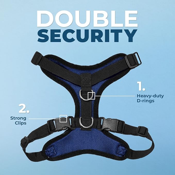 Voyager Step-in Pet Harness - All Weather Mesh, Adjustable Step in Harness for Cats and Dogs by Best Pet Supplies - Royal Blue/Black Trim, M