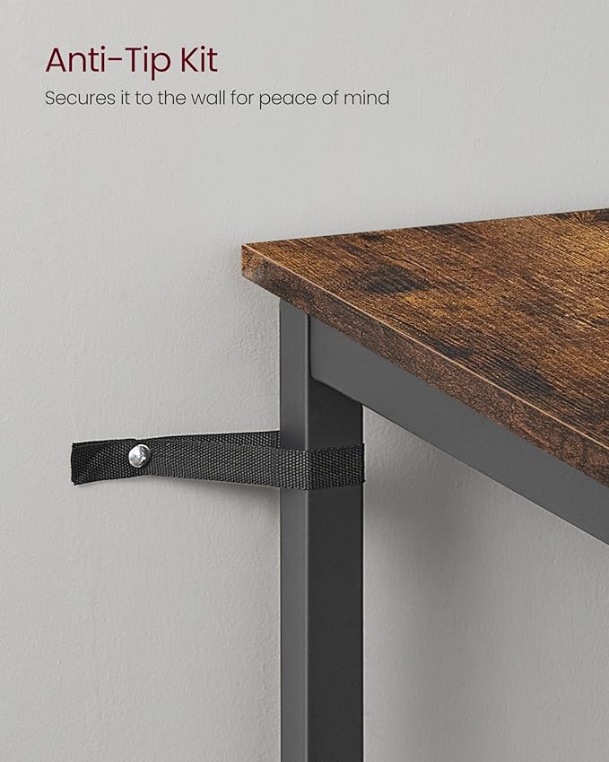 VASAGLE Bar Table and Chairs Set, Square Table with 2 Stools, Dining Pub Set for 2, Space Saving for Kitchen Breakfast, Living Room, Party Room, Rustic Brown and Ink Black