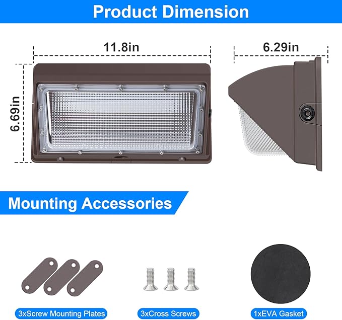 120Watt LED Wall Pack Light, Dusk to Dawn Wall Packs, Super-Bright 15840 Lumen Outdoor Pack Lights, IP65 Waterproof Commercial and Industrial Security 5000K Lighting with Photocell