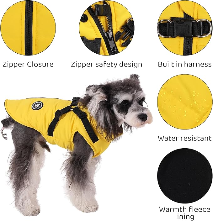 Norbi Winter Dog Jacket with Built-in Harness - Adjustable Warm Coats for Small to Large Dogs - Perfect for Cold Weather