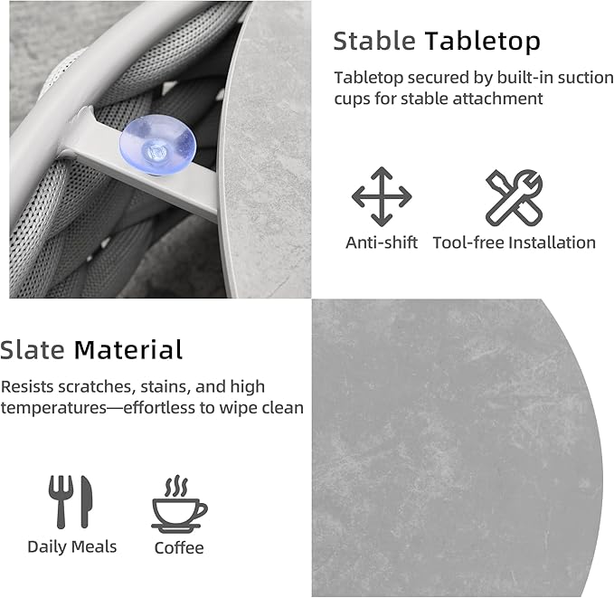 Round Coffee Table for Indoor & Outdoor Use, Aluminum Patio Furniture with Handwoven Ropes, Weather-Resistant for Garden, Terrace & Poolside (Gray)