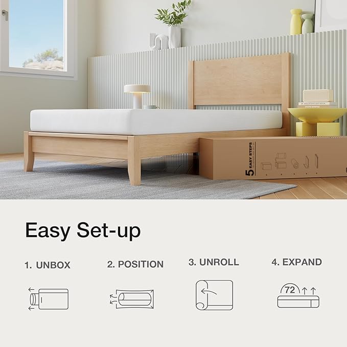 Novilla Twin Mattress for Kids, 5 Inch Twin Bed Mattresses in a Box, Gel Memory Foam Mattresses for Cooling Night Sleep, Pressure Relief, CertiPUR-US Certified