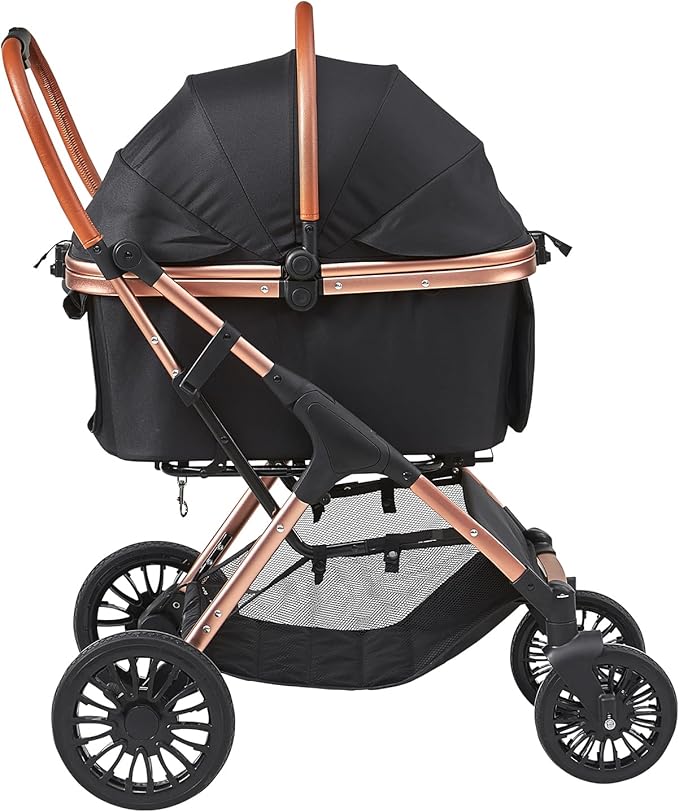 VEVOR Large Pet Stroller for Medium Large Dogs and Cats, Up to 66lbs, Detachable Carrier and Storage Basket