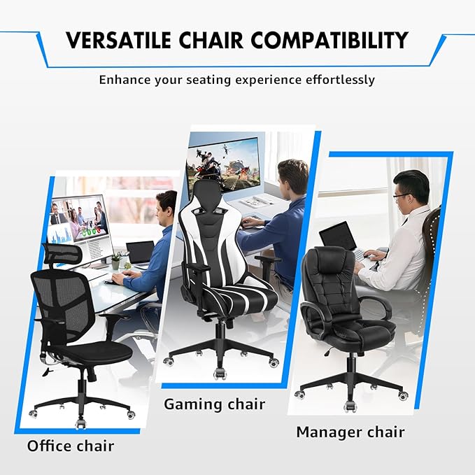 Sytopia 28" Office Chair Base Replacement with Wheels (Set of 5), 2600 lbs Heavy Duty Gaming Desk Chair Base, Smooth & Quiet Casters, Black