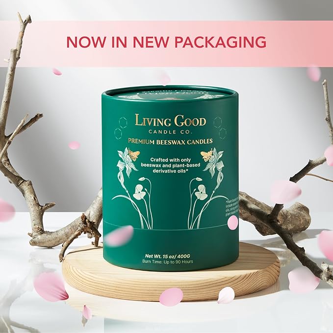 Rose Gulora - Turkish Rose Pure Beeswax Candle - 90+ Hours Long Burning Classically Designed Non-Toxic Scented Candles for Home Decor and Aromatherapy to Stress & Anxiety Relief 15 OZ