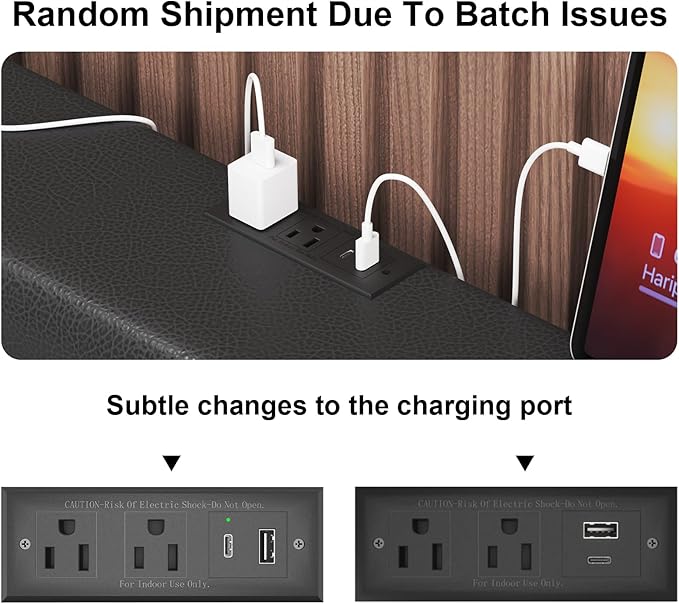 Full Size Bed Frame with 4 Storage Drawers and LED Lights, Upholstered Platform Bed with Adjustable Headboard and Charging Station, Metal Slats Support, No Box Spring Needed,Easy Assembly, Black