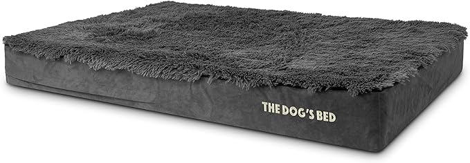 The Dog’s Bed Orthopedic Memory Foam Dog Bed, XXL Grey Fur 54x36, Pain Relief for Arthritis, Hip & Elbow Dysplasia, Post Surgery, Lameness, Supportive, Calming, Waterproof Washable Cover