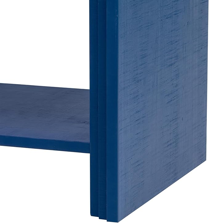 60'' Curved Sideboard with 4 Doors and Bottom Shelf, Versatile Wooden Accent Storage Cabinet Entryway Console Table for Hallway Living Room Dining Room (Navy Blue-4.16)