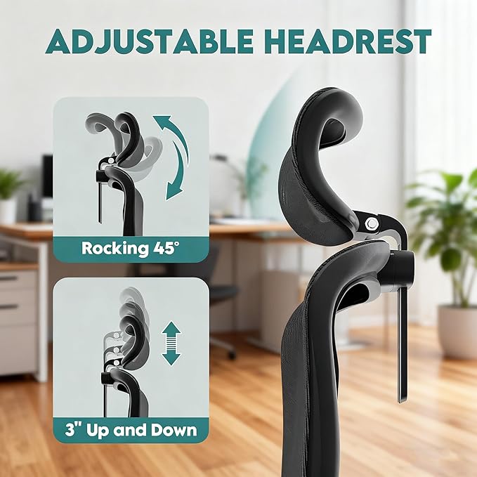 Ergonomic Office Chair - 400LB Comfy Desk Chairs with Adjustable Headrest and Lumbar Back Support, Mesh Computer Chairs with Wheels and Arms for Home Office, Study, Bedroom and Dorm (05black)