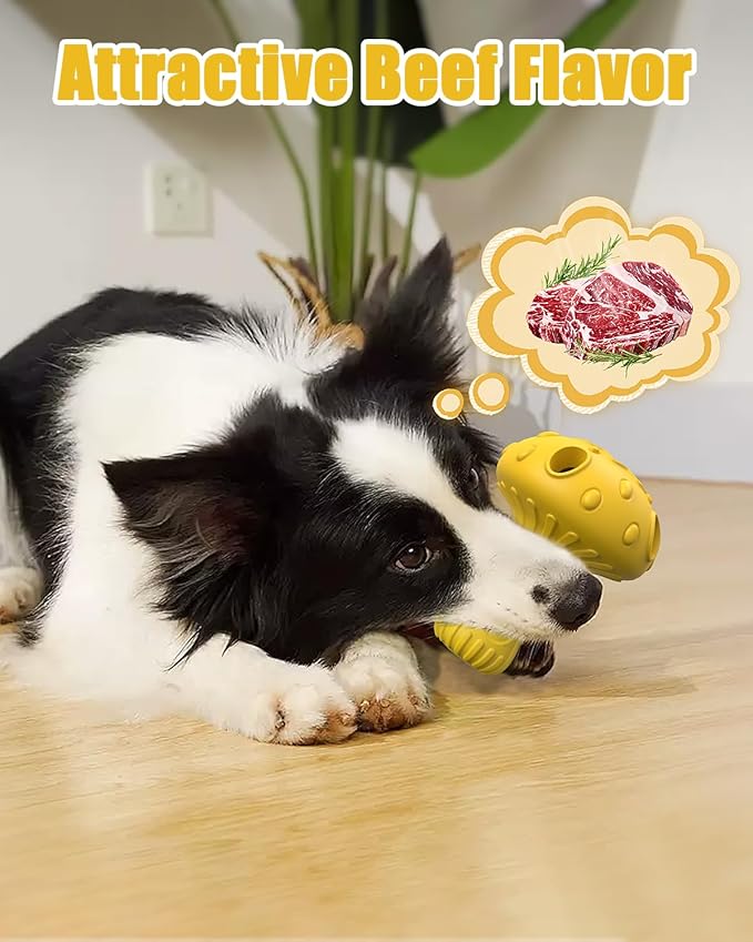 Dog Chew Toys for Aggressive Chewers, Rubber Treat Dispensing Stimulation Toy to Keep Them Busy, Durable Interactive Enrichment Puzzle Toy for Medium Large Breed Dogs
