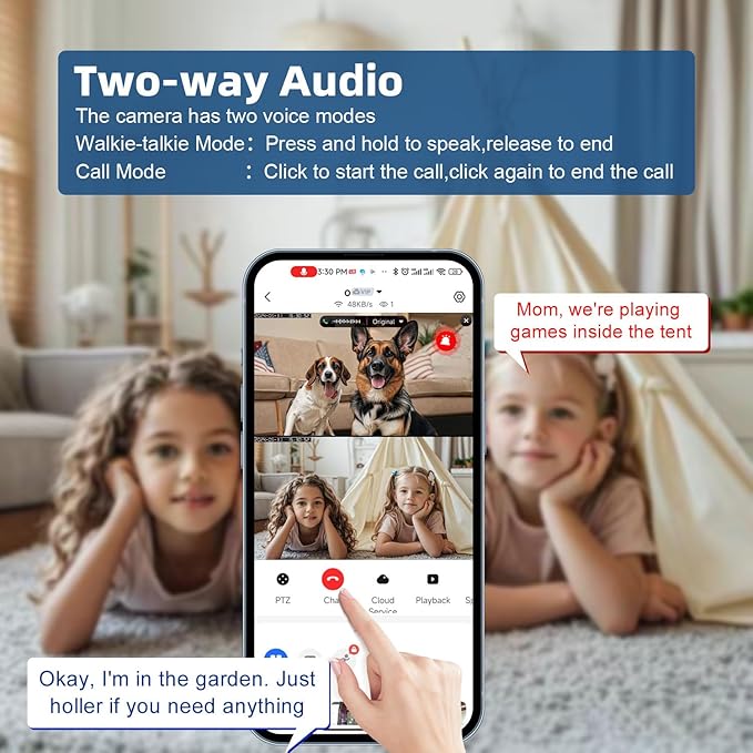 4MP Dual Lens Indoor Security Camera, 360° Pan/Tilt Baby & Pet Monitor, 2.4G/5G WiFi, Motion Tracking, 24/7 Cloud/SD, 2-Way Audio, Works with Mobile App & PCs