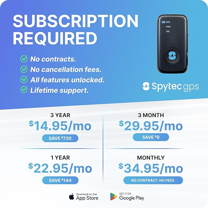 Spytec Atlas GPS Tracker for Vehicles & Kids | Up to 14-Day Battery Life | Waterproof Magnetic Case, Geofencing, Portable Real Time Mini GPS Car Tracker w/Lifetime Support | Subscription Required