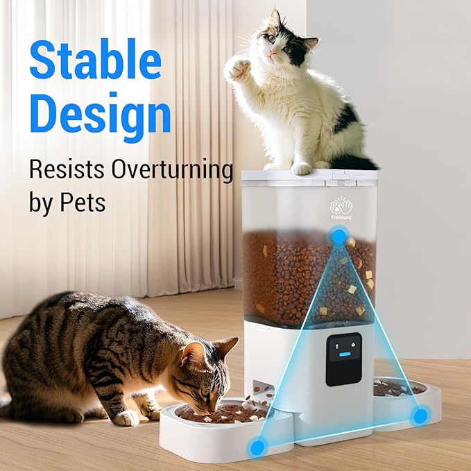 Automatic Cat Feeders 2 Cat with Slow Feed: Dual Automatic Dog Feeder with 5G WiFi, cat Food Dispenser with Alexa for Multiple Pets, Detachable for Easy Clean - 29 Cup(7L Large Capacity)