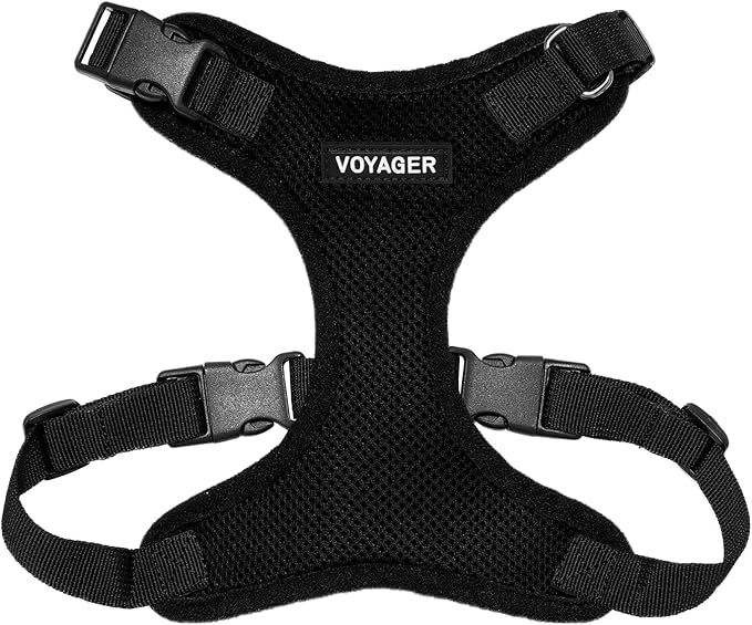 Voyager Step-in Pet Harness - All Weather Mesh, Adjustable Step in Harness for Cats and Dogs by Best Pet Supplies - Black, M