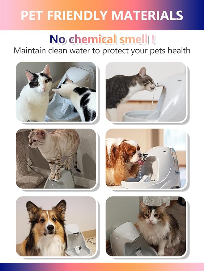 Cat Water Fountain Filter Compatible with PetSafe Drinkwell Platinum, Multi-Tier, Outdoor Dog, Everflow, Original Pet Fountain, Premium Pet Fountain Replacement Carbon Filter (4 PACK)