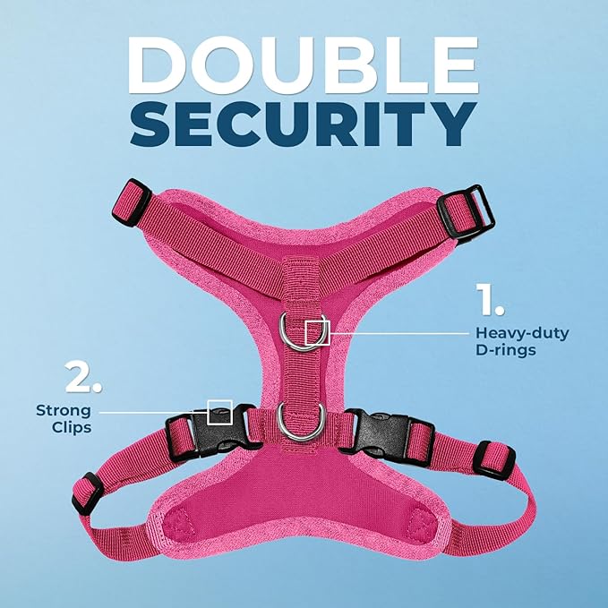 Voyager Step-in Pet Harness - All Weather Mesh, Adjustable Step in Harness for Cats and Dogs by Best Pet Supplies - Fuchsia, S