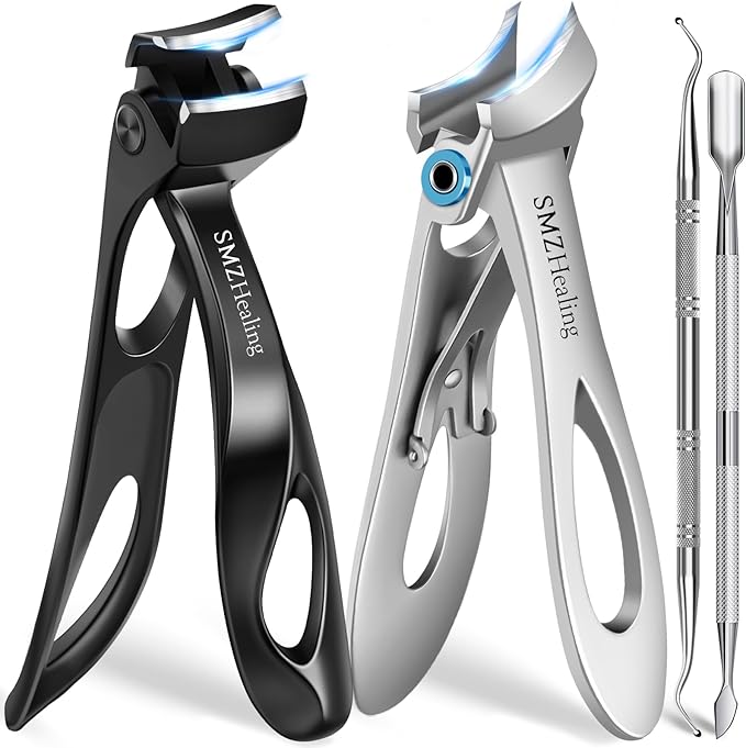 Toenail Clippers for Seniors Thick Toenails, Angled Head Heavy Duty Large Toe Nail Clippers for Men Thick Nails, Slanted Curved Blade Ingrown Toenail Clippers