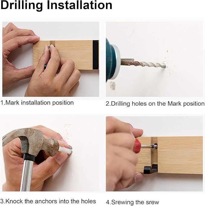 Grey Modern Wall Mounted Coat Rack, Folding Hooks, Sleek Space-Saving Hanger for Coats, Keys - 6 Hooks