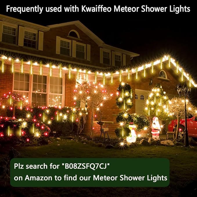 Kwaiffeo Warm White String Lights: 500LED 164FT 8 Modes Warm Twinkle Lights for Bedroom Christmas Wedding Decorations Outdoor Indoor