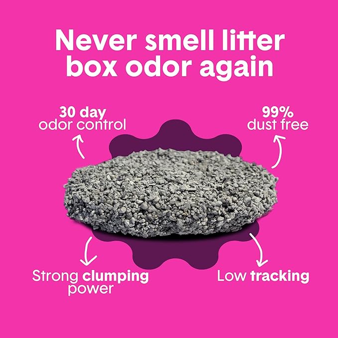 Boxie Glo Clumping Clay 30 Day Odor Control Cat Litter, 99.9% Dust-Free, Low Tracking, UV Light Attractant, 28 lb