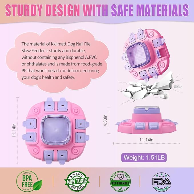 Dog Puzzle Toy Slow Feeder Dog Treat Dispenser Nail File Toy Mental Enrichment Toy Food Dispenser for IQ Training