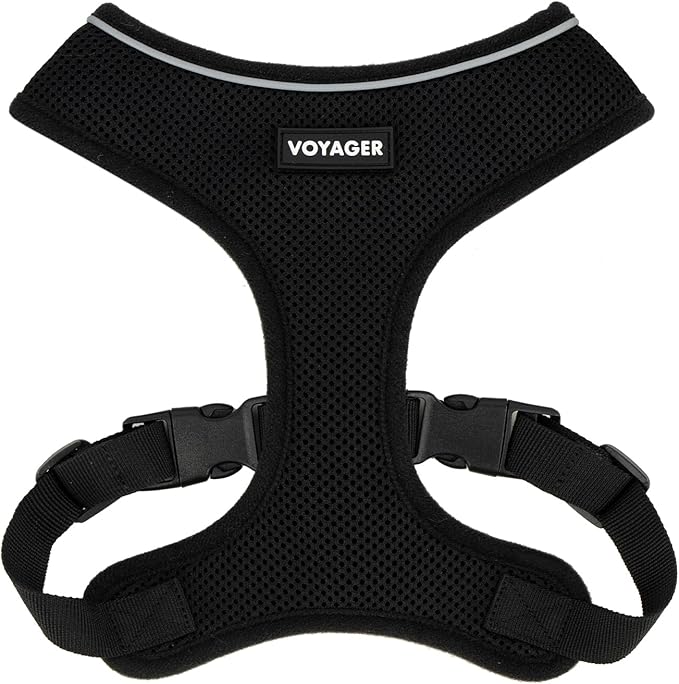 Best Pet Supplies Voyager Aerolite No Pull Mesh Dog Harness, Reflective Stitching, Breathable Harness, Adjustable for Walking, Training, Running, Heavy Duty and Durable, Black, XL