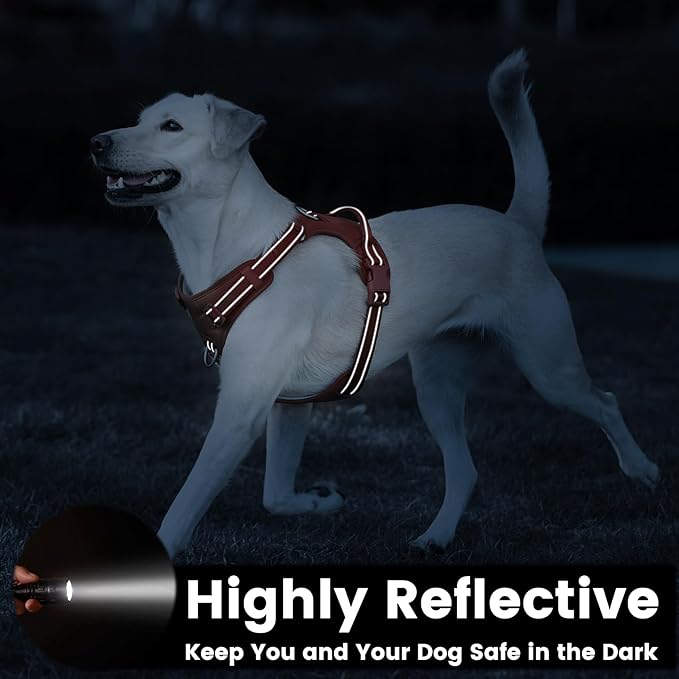 No Pull Dog Harness, Reflective Puppy Vest for Small Medium Large Sized Dog(Carmel Brown,XS)