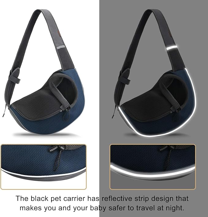FDJASGY Pet Sling Carrier for Small Dogs Cats,Breathable Mesh Travelling Hand Free Puppy Backpack with Pouch and Adjustable Strap Carrier