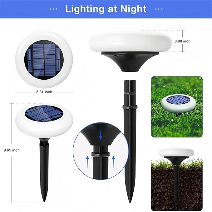 Colorful Pathway Solar Light (6 Lights) Decorative Weatherproof Auto On/Off Outdoor Lights - Decorate Your Garden, Landscape, Patio, Pool, Yard with Ultra-Bright LED Light