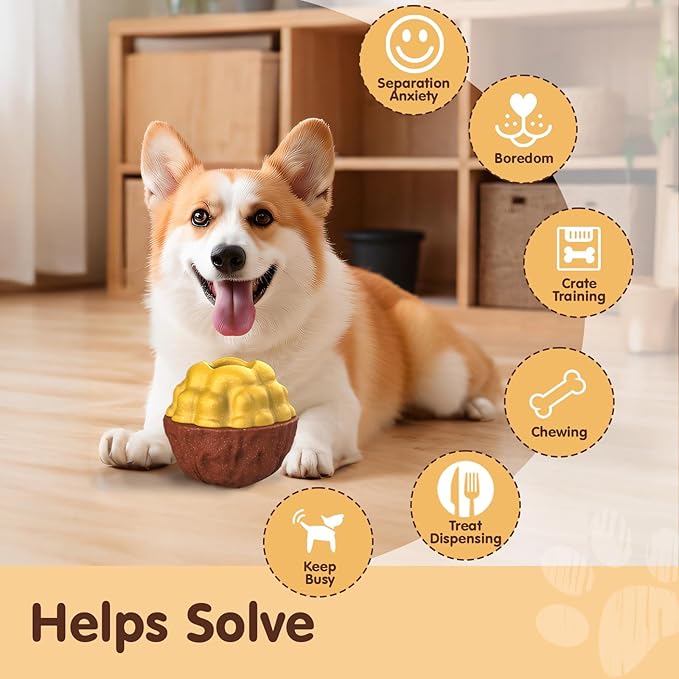 Interactive Dogs Frozen Treat Toy for Aggressive Chewer,Fillable Freezable Treat Dispenser for Mental Stimulation, 3-in 1 Dog Chew Toys Keeps Dogs Busy and Reduces Anxiety, Easy to Clean
