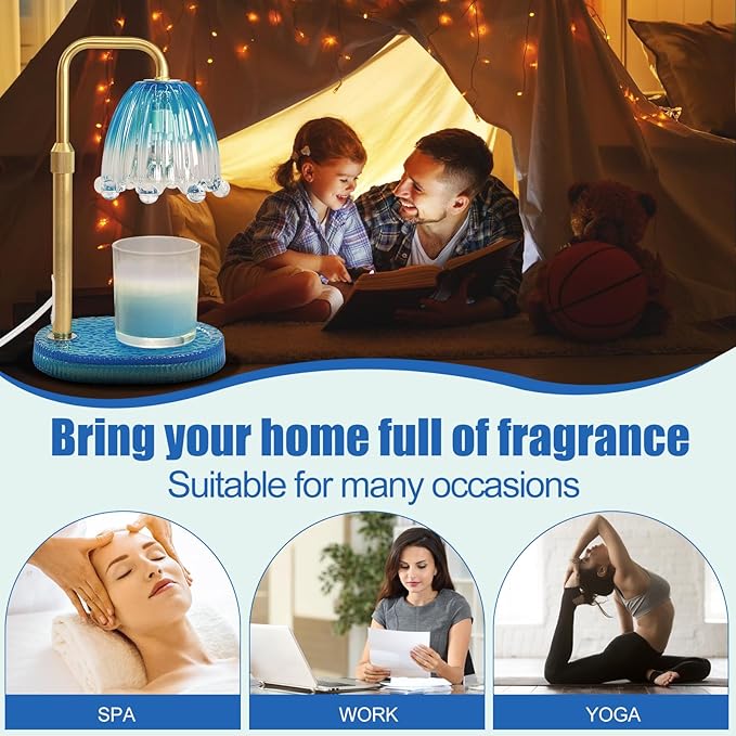 Candle Warmer Lamp with Timer - Electric Wax Melt Warmer with Adjustable Height and Dimmer for Scented Candle Wax, Home Fragrance Décor and House Warming Birthday Gifts for Women Mom
