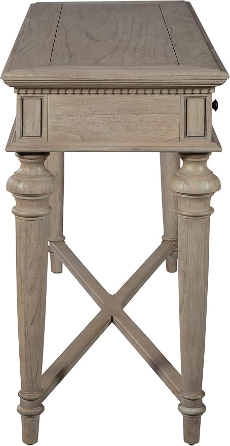 Hekman Furniture Sofa Table Driftwood Finish, Ample Storage Drawers Decorative Legs Cross Stretchers Bars, Sturdy Wooden Material Modern Entryway Table Best for Home Decor & Living Room