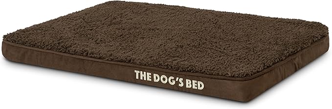 The Dog’s Bed Orthopedic Memory Foam Dog Bed, Small Brown Plush 28x19, Pain Relief for Arthritis, Hip & Elbow Dysplasia, Post Surgery, Lameness, Supportive, Calming, Waterproof Washable Cover