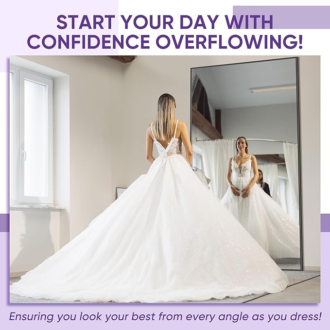 Full Length Mirror, 88"x44" Floor Mirror Freestanding, Oversized Floor Standing Mirror Full Body Mirrors with Stand for Bedroom, Hanging Mounted Mirrors for Living Room Cloakroom, Black, Rect