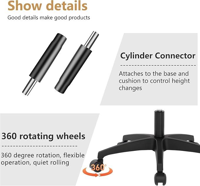 BestOffice | Ergonomic Office Chair | Mid-Back Swivel Desk Chair | Breathable Backrest & Lumbar Support | Adjustable Height | Sponge Seat | Rolling Wheels | Peach Pink | for Adults & Women