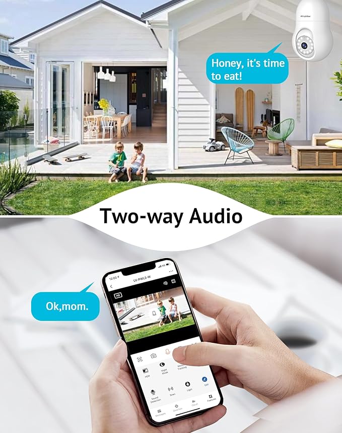 LaView 4G LTE Cellular Light Bulb Security Camera,360°2K Security Cameras Wireless Outdoor Indoor 4MP Full Color Day and Night,Motion Detection, Audible Alarm,Easy Installation,Compatible with Alexa