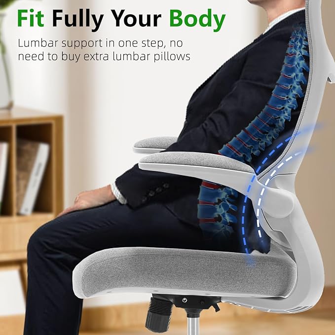 TT Airflex V2 Mesh Ergonomic Super Soft Wide Cushion Office Computer Desk Chair Adjustable Arms (Ashy Grey)