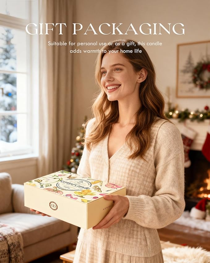 AOOVOO Candles Set - 6PC Scented Candles, Soy Candle, Aromatherapy Candle, Soy Wax Candle, Candle for Home Scented, Balsam/Fir/Firseide/Cocoa/Vanilla Cake/Cookies