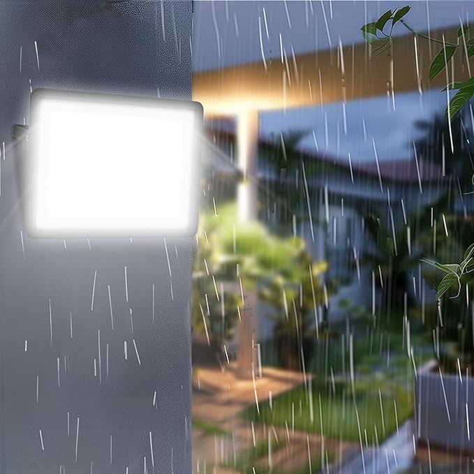 100W LED Flood Light Outdoor, 10000LM Super Bright Floodlight Outside Work Lightwith Plug, 6500K Daylight White LED Flood Light Outdoor, IP66 Waterproof Outdoor Flood Light-1Pack
