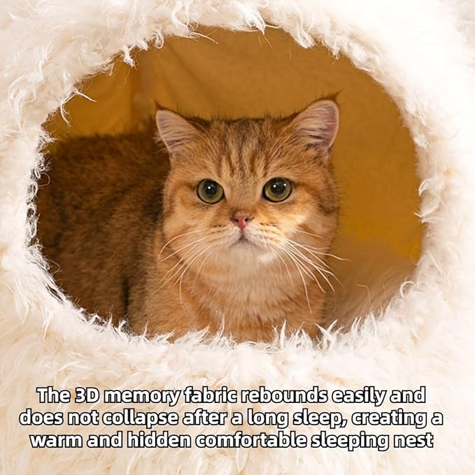 Animal Design Pet Bed Cat Dog Bed for Indoor Cats Pet Tent Cave with Removable Cushion Plush Half-Enclosed Warm House for Cats Small Dogs Kitten Puppy Sleeping (Alpacas,Large)