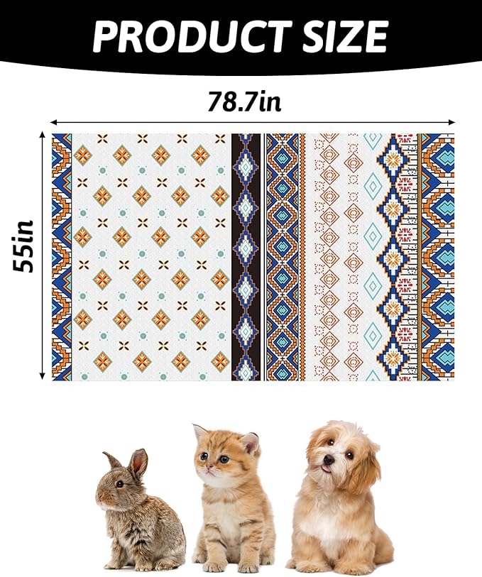 BNOSDM 79" X 55" Washable Bunny Cage Liners Large Rug for Rabbits Large Non Slip Pad for Bunnies, Rabbit Playpen Mat for Chinchillas Cats Guinea Pigs Ferrets Dogs