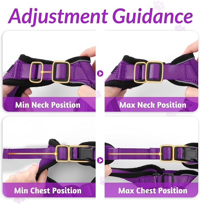 rabbitgoo Cat Harness and Leash for Walking, Escape Proof Soft Adjustable Vest Harnesses for Cats, Easy Control Breathable Reflective Strips Jacket, Purple, XXS