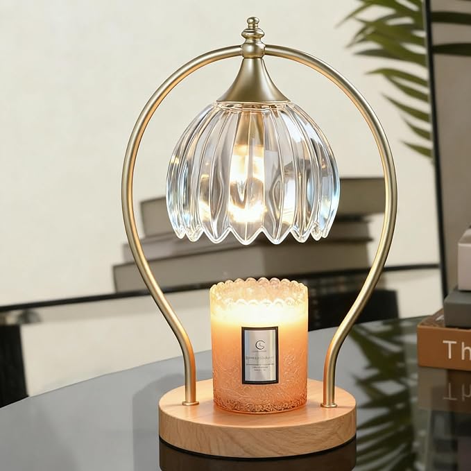 Candle Warmer Lamp with Timer - Dimmer Electric Candle Warmer for Jar Candles - Wax Warmer Unique Birthday Gifts for Women Mom House Warming Gifts New Home Room Decor