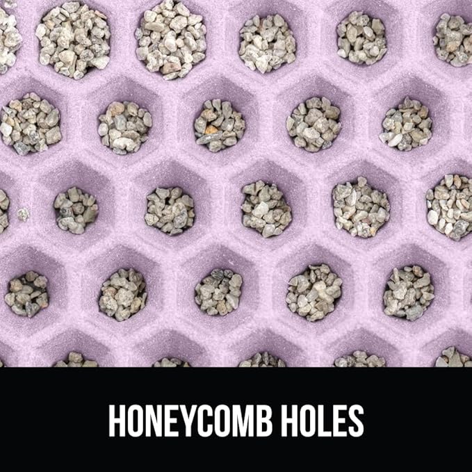 GORILLA GRIP Honeycomb Cat Litter Box Mat, Two Layer Trapping Waste Mats, Soft On Paws, Litter Box Supplies and Essentials for Indoor Cats, Traps Excess, Water Resistant for Floors, 30x24 Purple