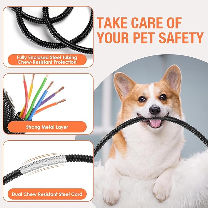ENJOY PET Dog Heating Pad, Electric Pet Heating Pad with 9 Level Temperature, Indoor Waterproof Heated Blanket for Large Dogs with Chew Resistant Cord, Auto Power Off