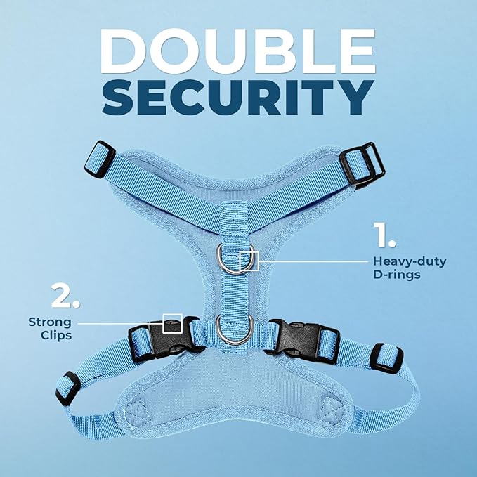 Voyager Step-in Pet Harness - All Weather Mesh, Adjustable Step in Harness for Cats and Dogs by Best Pet Supplies - Baby Blue, S