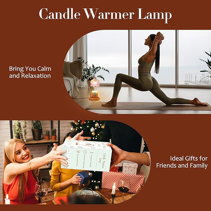 Flower Candle Warmer Lamp with Timer & Dimmer - Fits All Jar Scented Candles - Unique Birthday & Mother's Day Gift for Women,Mom,Her
