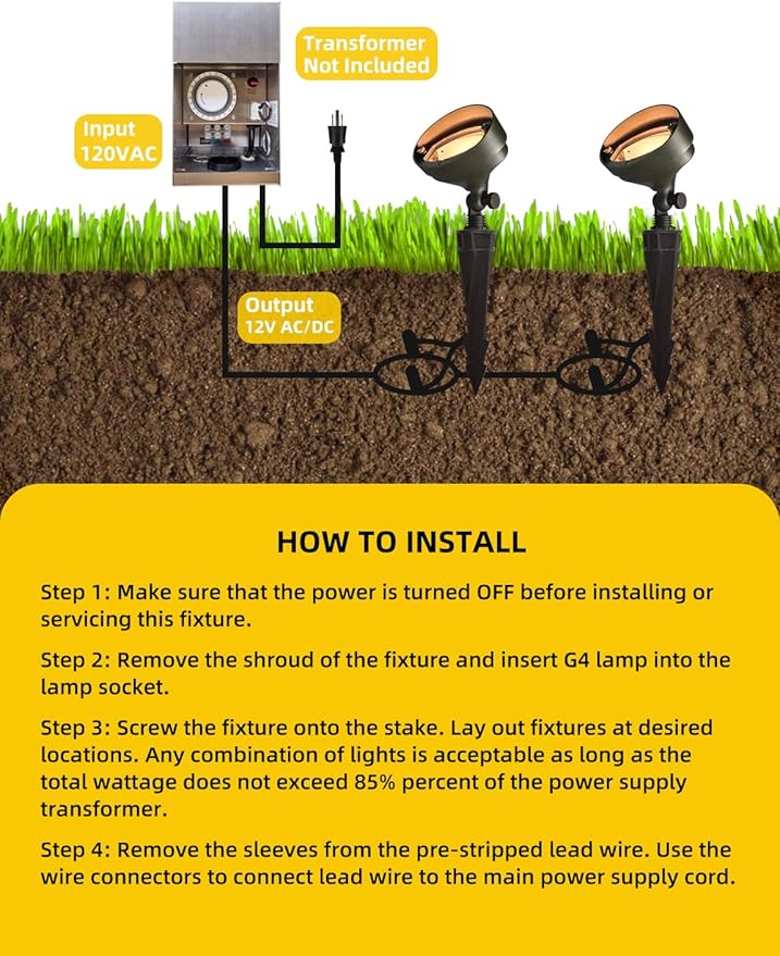 COLOER Die-cast Brass LED Landscape Flood Lights Outdoor 12-Pack with G4 Bulb, 2W 12-15 Volt Low Voltage Wall Wash Lighting, Outdoor Floodlight for Illuminating Signs, Walls and Plant Material(501B)