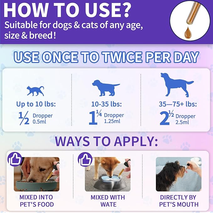 Flea and Tick Support for Dogs and Cats Natural Flea Treatment Drops with Multivitamin for Pets Oral Flea & Tick Prevention for Dogs and Cats Flea Herbal Drops for All Breeds and Ages